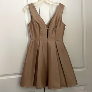 Forever 21 gold skater cut mini dress